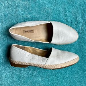 Paul Green Leather Espadrille Flats, White, 39/8